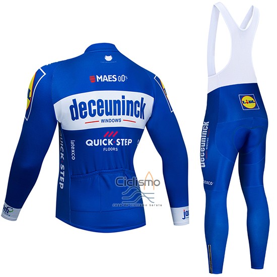 Deceuninck Quick Step Ropa Ciclismo Culotte Largo 2019 Mangas Largas Azul Blanco
